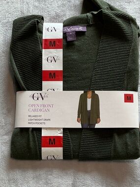Gloria Vanderbilt Men’s Open Front Cardigan in Olive Green